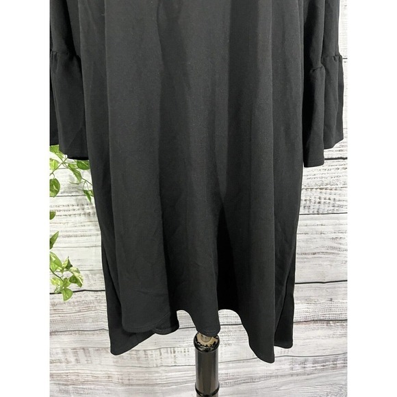 Bryn Walker Top Tunic Oversized Small Large Black Jersey Lagenlook Ruffle Sleeve - Picture 4 of 10